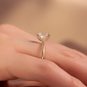 The Margot Set  With A 2.5 Carat Princess 18K Yellow Gold Moissanite