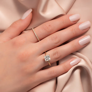 The Margot Set  With A 2.5 Carat Princess 18K Yellow Gold Moissanite