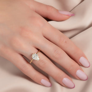 The Margot Set  With A 2.5 Carat Pear 14K Yellow Gold Moissanite