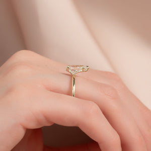 The Margot Set  With A 2.5 Carat Pear 14K Yellow Gold Moissanite