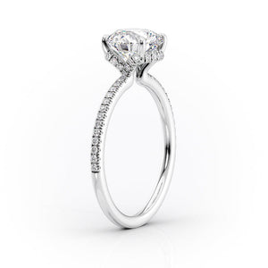 The Pave Margot Set  With A 2 Carat Round 14K White Gold Moissanite