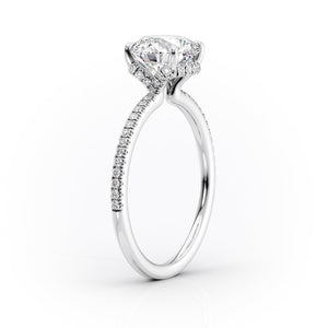 The Margot Set  With A 3 Carat Radiant 18K White Gold Moissanite