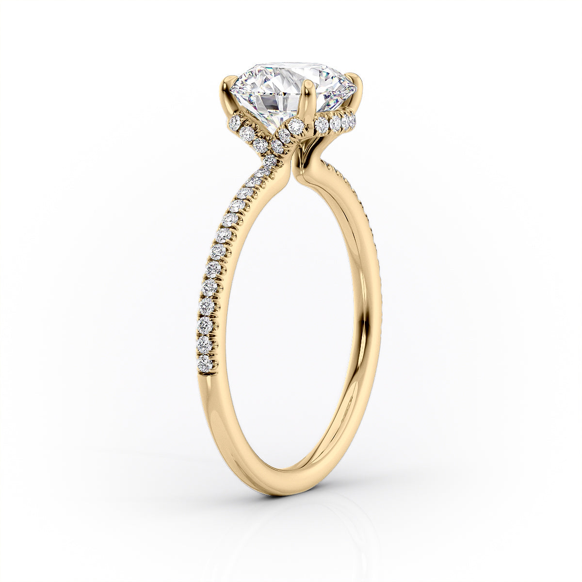 The Margot Set  With A 2.5 Carat Princess 18K Yellow Gold Moissanite