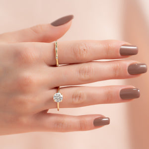 The Margot Set  With A 1.5 Carat Round 18K Yellow Gold Moissanite