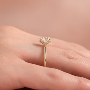 The Margot Set  With A 1.5 Carat Round 18K Yellow Gold Moissanite