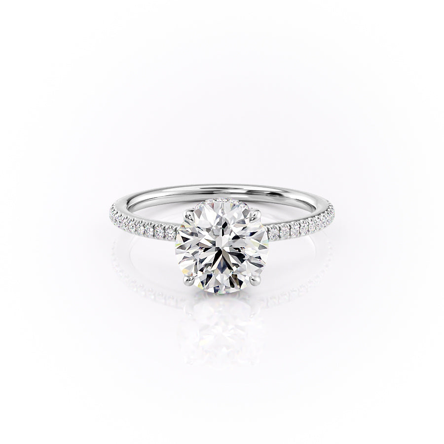 The Margot Set  With A 5 Carat Round 14K White Gold Moissanite