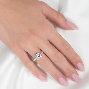 The Margot Set  With A 3 Carat Round 14K White Gold Moissanite