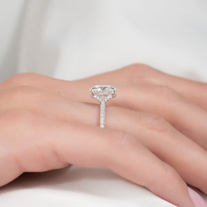 The Margot Set  With A 3 Carat Round 14K White Gold Moissanite