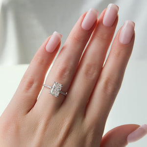 The Margot Set  With A 2 Carat Radiant 14K White Gold Moissanite