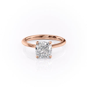 The Katelyn Set  With A 4.5 Carat Cushion 14K Rose Gold Moissanite
