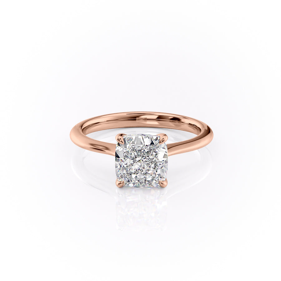 The Katelyn Set  With A 3.5 Carat Cushion 14K Rose Gold Moissanite