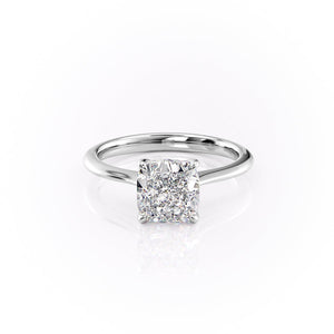 The Katelyn Set  With A 4 Carat Cushion 14K White Gold Moissanite