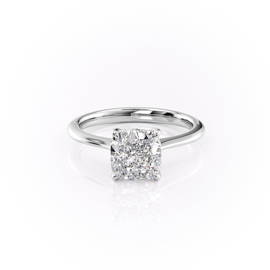 The Katelyn Set With A 3 Carat Cushion 18K White Gold Lab Diamond