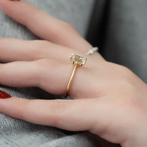 The Katelyn Set  With A 3 Carat Emerald 18K Yellow Gold Moissanite