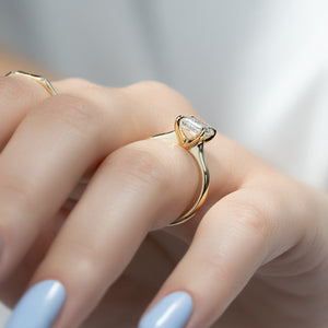 The Katelyn Set  With A 3 Carat Emerald 18K Yellow Gold Moissanite