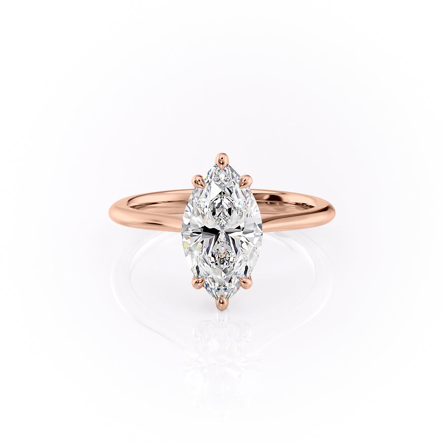 The Katelyn Set  With A 4.5 Carat Marquise 14K Rose Gold Moissanite