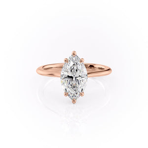 The Katelyn Set  With A 1 Carat Marquise 14K Rose Gold Moissanite