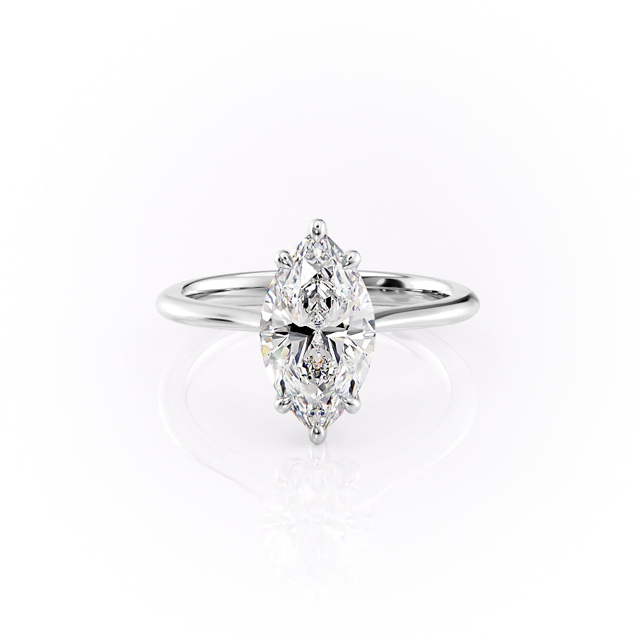 The Katelyn Set  With A 3 Carat Marquise 18K White Gold Moissanite
