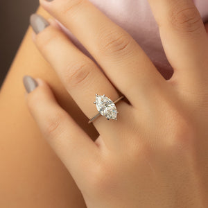 The Katelyn Set With A 1.5 Carat Marquise 18K White Gold Lab Diamond