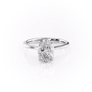 The Katelyn Set With A 1.5 Carat Oval 14K White Gold Lab Diamond