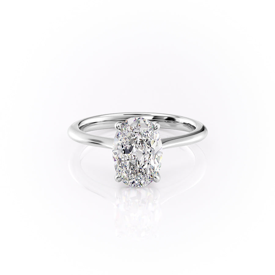 The Katelyn Set  With A 2.5 Carat Oval 18K White Gold Moissanite