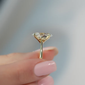 The Katelyn Set  With A 2.5 Carat Oval 18K Yellow Gold Moissanite