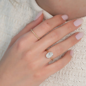 The Katelyn Set  With A 2.5 Carat Oval 18K Yellow Gold Moissanite