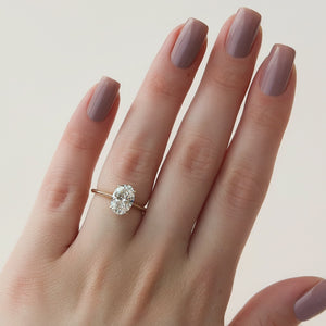 The Katelyn Set  With A 2.5 Carat Oval 18K Yellow Gold Moissanite