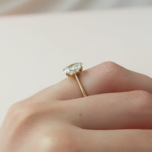 The Katelyn Set  With A 2.5 Carat Oval 18K Yellow Gold Moissanite