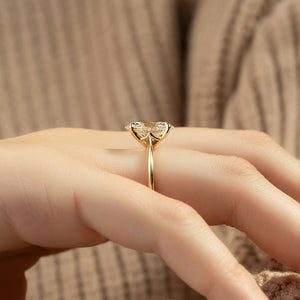 The Katelyn Set With A 1.5 Carat Oval 18K Yellow Gold Lab Diamond