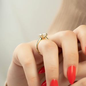 The Katelyn Set With A 1 Carat Oval 18K Yellow Gold Lab Diamond