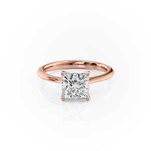 The Katelyn Set  With A 5 Carat Princess 14K Rose Gold Moissanite