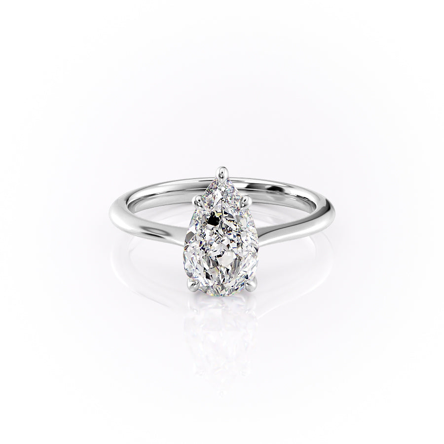 The Katelyn Set  With A 2.5 Carat Pear 18K White Gold Moissanite
