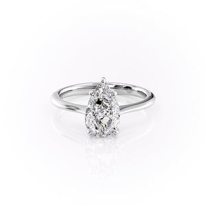 The Katelyn Set With A 2 Carat Pear 18K White Gold Lab Diamond