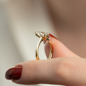 The Katelyn Set  With A 3 Carat Pear 18K Yellow Gold Moissanite
