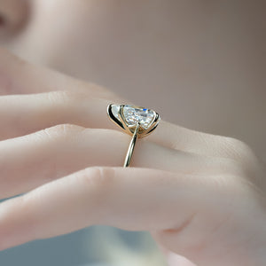 The Katelyn Set  With A 3 Carat Pear 18K Yellow Gold Moissanite