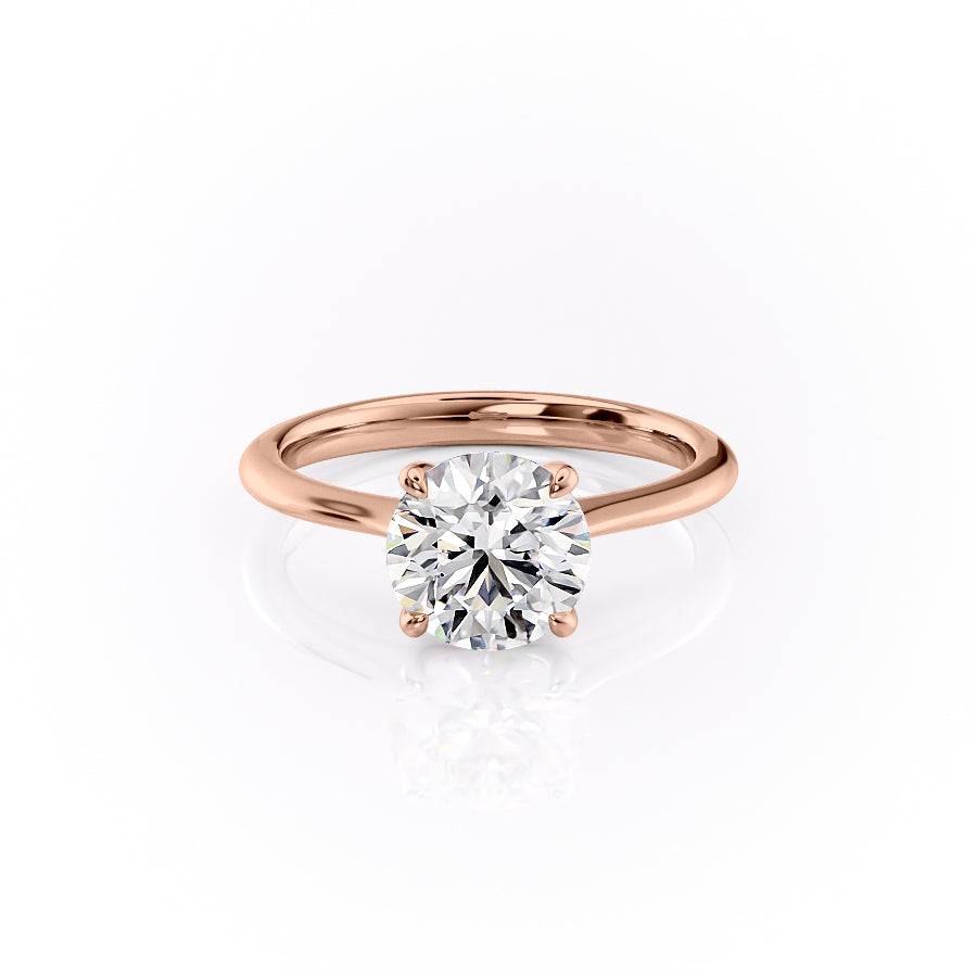 The Katelyn Set  With A 1.5 Carat Round 14K Rose Gold Moissanite