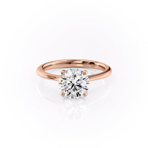 The Katelyn Set  With A 4 Carat Round 14K Rose Gold Moissanite