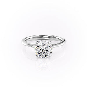 The Katelyn Set  With A 4.5 Carat Round 14K White Gold Moissanite