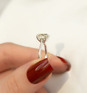 The Katelyn Set  With A 3 Carat Round 14K White Gold Moissanite