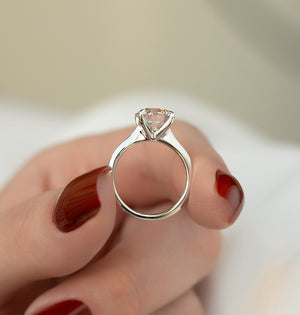 The Katelyn Set  With A 3 Carat Round 14K White Gold Moissanite