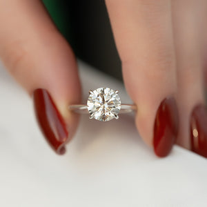 The Katelyn Set  With A 3 Carat Round 14K White Gold Moissanite