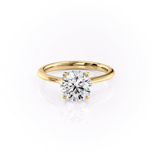 The Katelyn Set With A 3 Carat Round 18K Yellow Gold Lab Diamond