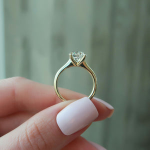 The Katelyn Set  With A 1.5 Carat Round 18K Yellow Gold Moissanite