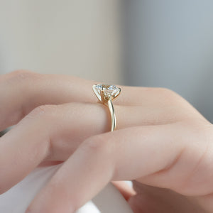 The Katelyn Set  With A 1.5 Carat Round 18K Yellow Gold Moissanite