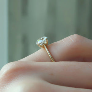 The Katelyn Set  With A 1.5 Carat Round 18K Yellow Gold Moissanite