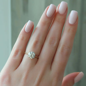 The Katelyn Set  With A 1.5 Carat Round 18K Yellow Gold Moissanite
