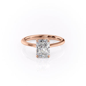The Katelyn Set With A 2 Carat Radiant 14K Rose Gold Lab Diamond