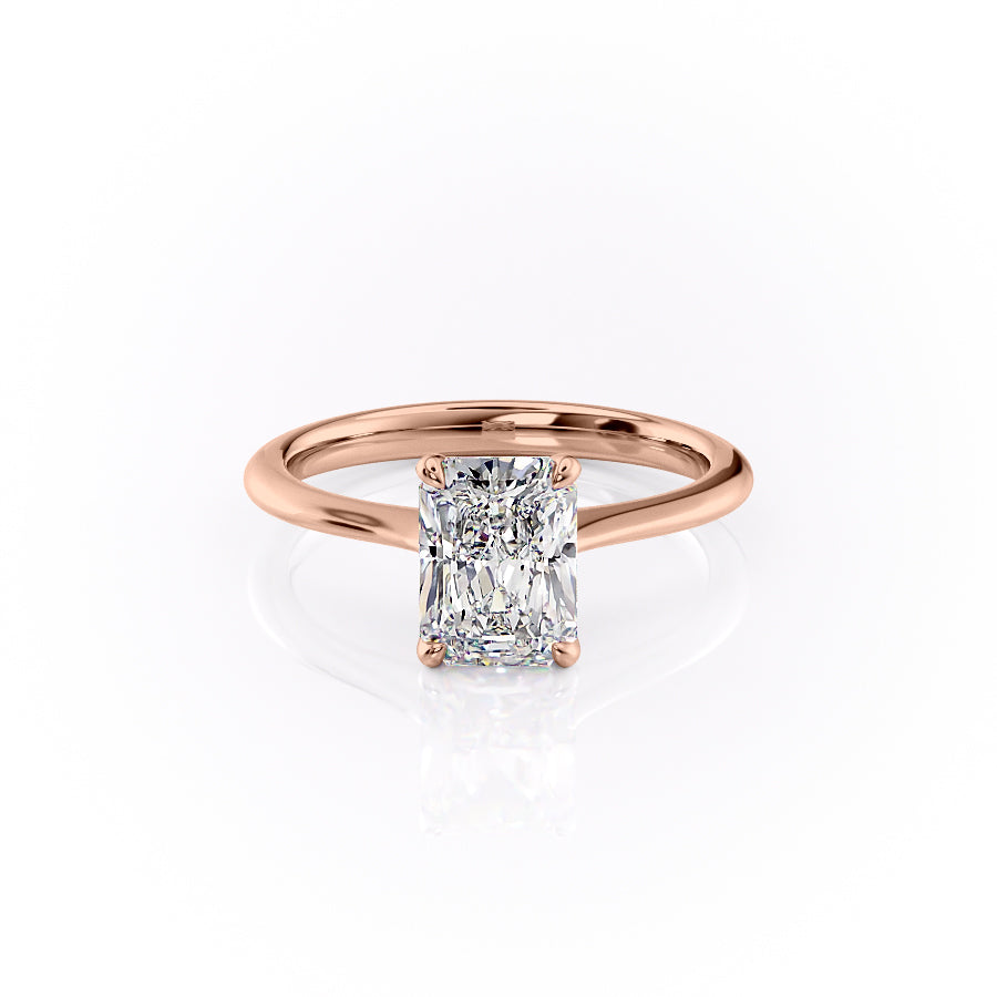 The Katelyn Set  With A 4.5 Carat Radiant 14K Rose Gold Moissanite