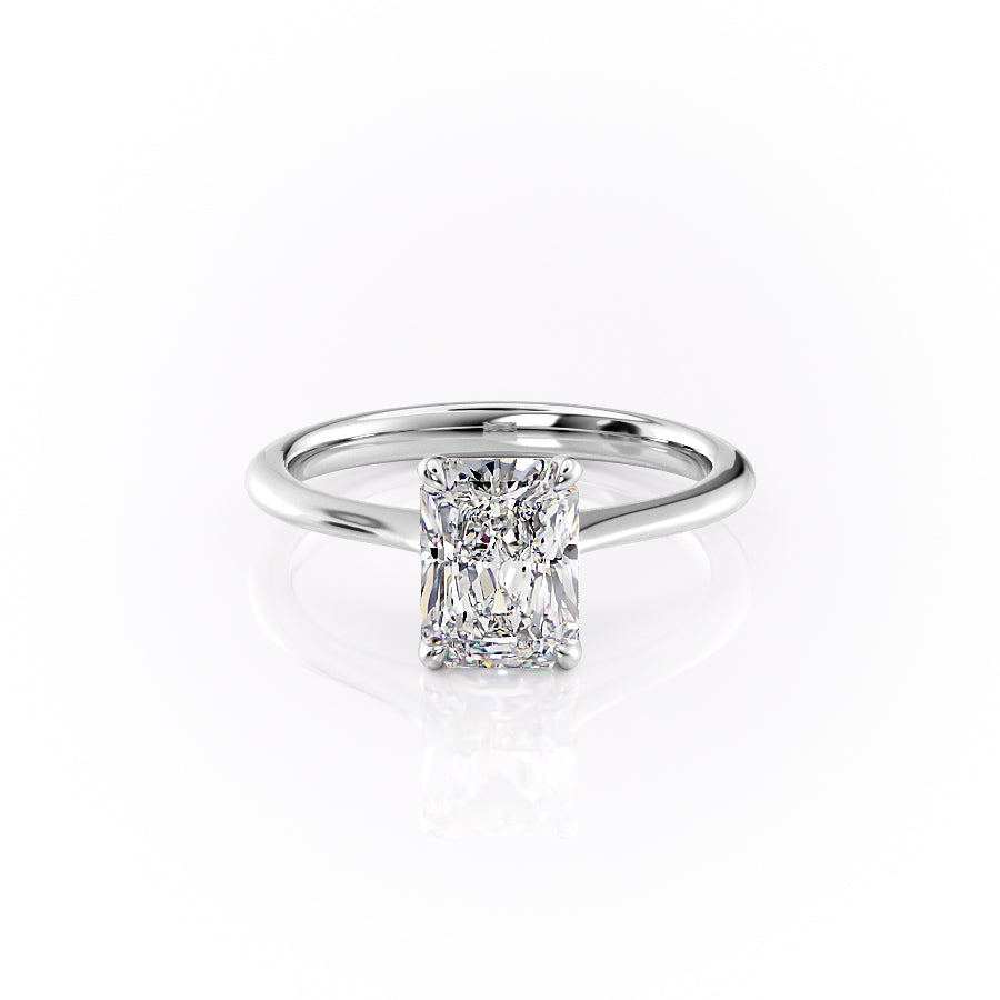 The Katelyn Set  With A 5 Carat Radiant 18K White Gold Moissanite